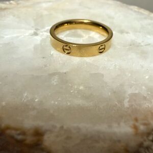 SALE TODAY ONLY!! Gold Ring with Screw Motif